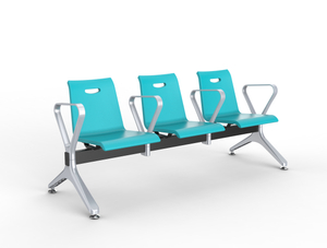 3-Seater Link Bench Chair Stainless Steel Metal Chair