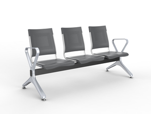  Contemporary Waiting Seats 3-seater Gold Metal Airport Bench Chair 